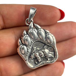 BEAR - bear track, pendant, silver 925/1000 12g