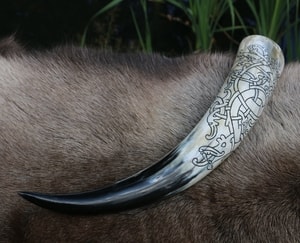 RINGERIKE - Dragon, carved drinking horn