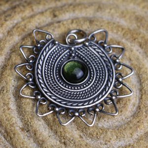 LADA MOLDAVITE, GRANDE MORAVIE PENDENTIF ARGENT 925 - BIJOUX À MOLDAVITES TCHÈQUES{% if kategorie.adresa_nazvy[0] != zbozi.kategorie.nazev %} - BIJOUX EN ARGENT{% endif %}