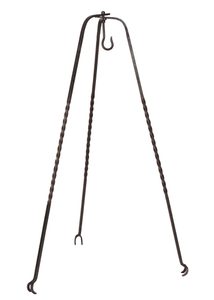 Trépied pour bouilloire de camping, pliable, forgé