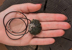 QUERCUS, oak leaf, necklace, Moldavit silver