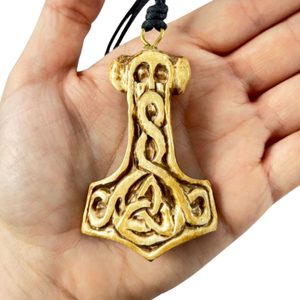 Thor's hammer, pendant, carved, horn