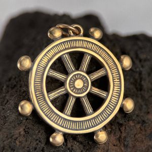 Steering Wheel, massive bronze pendant