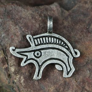 GERMANIC BOAR, pendant, zinc