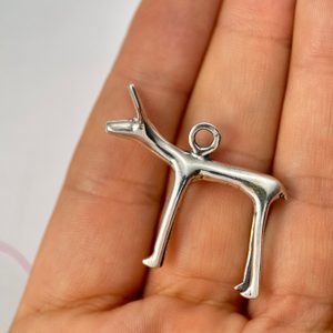 CELTIC DOG or DOE, oppdium Stare Hradisko, Moravia, Replica, Silver 925