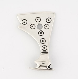 AXE OF PERUN, silver Slavic talisman, Ag 925