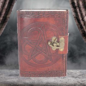 Pentagram, leather book of shadows - notebook