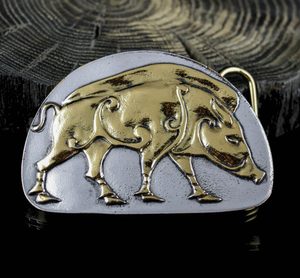 PICTISH BOAR, BELT BUCKLE - GOLDEN COLOUR - CUSTOM MADE BELTS{% if kategorie.adresa_nazvy[0] != zbozi.kategorie.nazev %} - LEATHER PRODUCTS{% endif %}