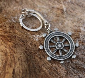 RUDDER, pendant, zinc key chain