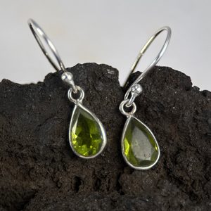 RUTH, silver earrings, peridot, Ag 925/1000