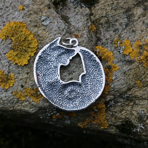 Renard celtique, pendentif argent
