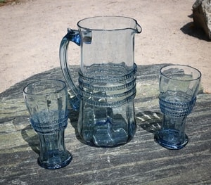 AQUARIA VERRE BLEU HISTORIQUE, SET 2+1 - RÉPLIQUES HISTORIQUES DE VERRE{% if kategorie.adresa_nazvy[0] != zbozi.kategorie.nazev %} - VERRE ET CÉRAMIQUE{% endif %}