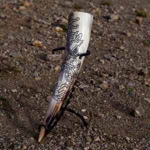 FÁFNIR - Dragon, carved drinking horn