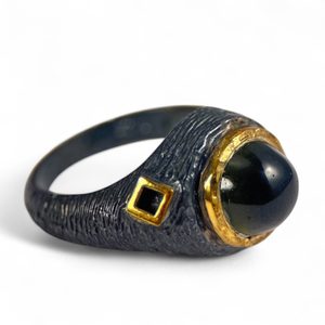 BOHEMIA, bague de luxe en argent avec Moldavite tchèque