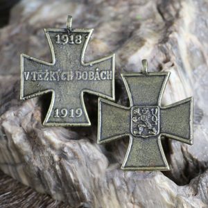 Cross In Hard Times 1918-1919, reproduction, antic brass