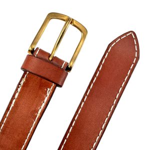 GENTLEMAN, Luxus-Ledergürtel mit bronzefarbener Schnalle
