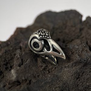 Crâne de corbeau, barbe perle, argent