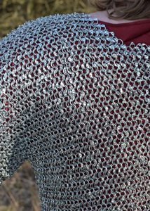 Chainmail shirt Haubergeon, riveted, zinc plated