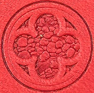 GOTHICA Style médiéval, porte-clés en cuir avec vis, rouge