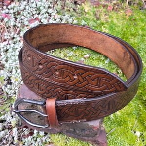 Celtic, leather embossed belt