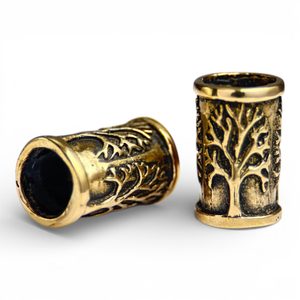 Beard bead with tree, bronze