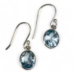 NEPTUNOS, silver earrings, blue topaz, Ag 925/1000