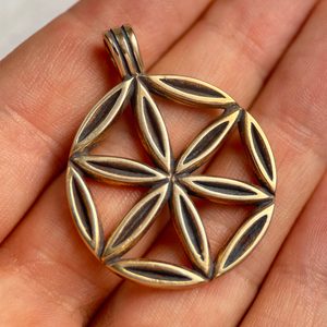 SUN FLOWER, bronze pendant