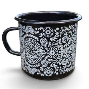 Čičmany Enamel Mug, Slovakia