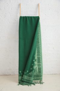 Celtic wool blanket, green