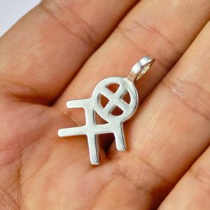 SUN AND HEAVENLY HORSES SYMBOL, silver pendant