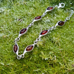 BALTICA, luxury silver and amber bracelet