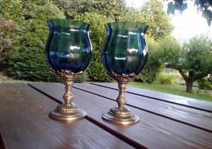 BLUE HUE, GOBLET 150 ML, BLUE GLASS AND PEWTER - RÉPLIQUES HISTORIQUES DE VERRE{% if kategorie.adresa_nazvy[0] != zbozi.kategorie.nazev %} - VERRE ET CÉRAMIQUE{% endif %}