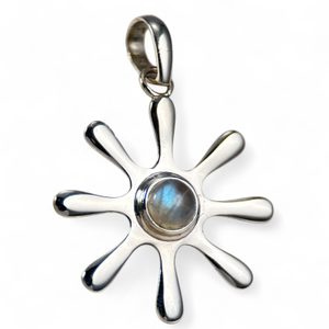 STELLA, silver pendant, rainbow moonstone Ag 925/1000