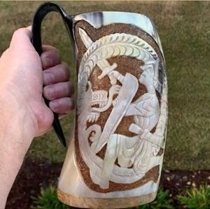 Dragon vs. Norman, Viking horn cup