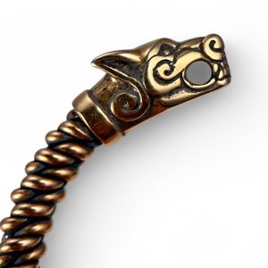 Wolf Fenrir, twisted bracelet, bronze