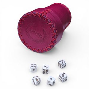 Cup and dice set 6x, SPQR red
