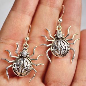 Spider Silver Earrings