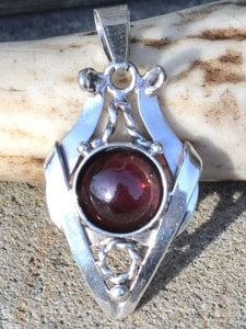 AMALIE, Art Nouveau Pendant, sterling silver