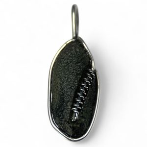 LUNARIS, Moldavite pendentif, argent 925/1000