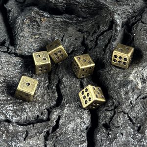 Metal cube, old brass