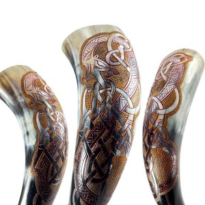Celtic dragon, decorated Viking horn