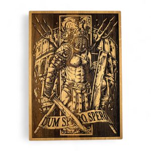 GLADIATOR, wall decoration, wood 32x46cm