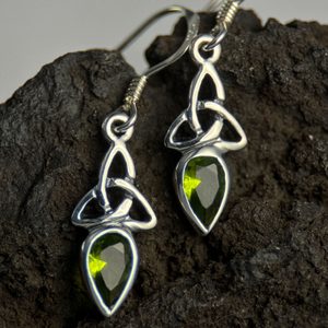 Celtic knot, silver earrings 925/1000 CZ