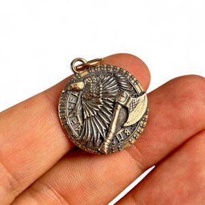 TO VALHALLA! Viking battle amulet, bronze