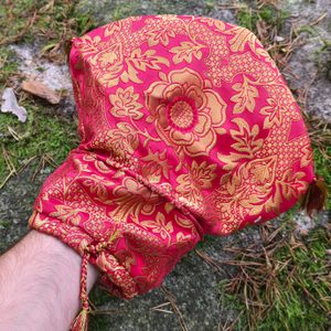 Sac de dame médiéval, XVe siècle, brocart
