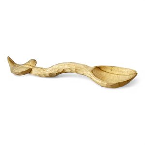 Wooden carved spoon, lime leaf