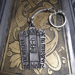Hussite Shield, key ring, zinc