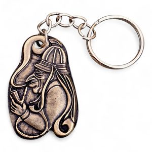 Water Goblin, keychain, zinc, antique brass