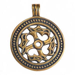 SLAVIC ANIMAL SHAPED SWASTIKA, bronze pendant - large