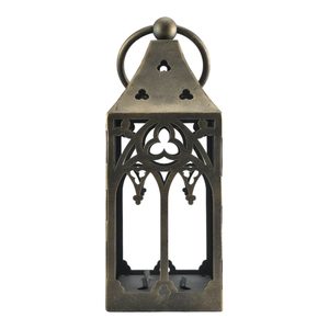 Mittelalterliches Windlicht - GOTIKA, Kerzenhalter für Teelichter, gold